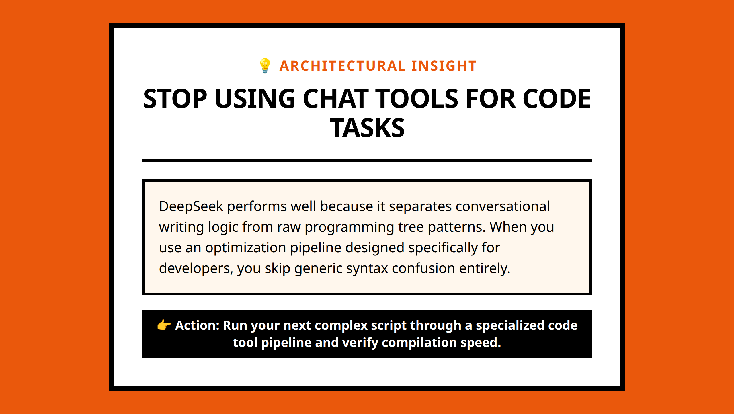 Mini poster graphic summarizing DeepSeek code-centric developer mindset